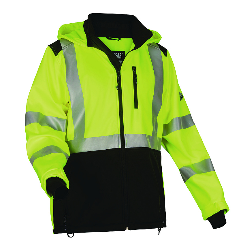ergodyne GloWear 8353 Class 3 Hi-Vis Softshell Water-Resistant Jacket, 4X-Large, Lime (EGO23528)