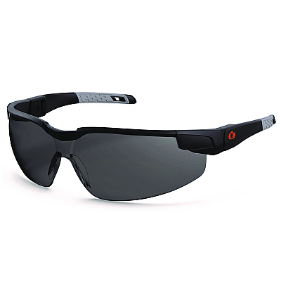ergodyne Skullerz DELLENGER Safety Glasses with Adjustable Temples, Matte Black Nylon Impact Frame, Smoke Polycarbonate Lens (EGO50062)