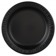 Dart Quiet Classic Laminated Foam Dinnerware, Plate, 9" Dia, Black, 125/pk, 4 Pks/ctn (9PBQR)