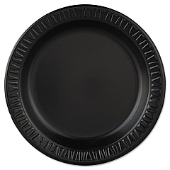 Dart Quiet Classic Laminated Foam Dinnerware, Plate, 9" Dia, Black, 125/pack, 4 Packs/carton (DCC9PBQR)