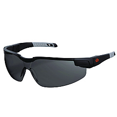 ergodyne Skullerz DELLENGER Anti-Scratch/Enhanced Anti-Fog Safety Glasses w/ Adjustable Temples, Black Frame, Smoke Polycarbonate Lens (EGO50067)