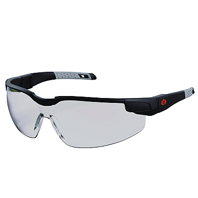ergodyne Skullerz DELLENGER Anti-Scratch/Enhanced Anti-Fog Safety Glasses with Adjustable Temples, Black Frame, Polycarbonate Lens (EGO50068)
