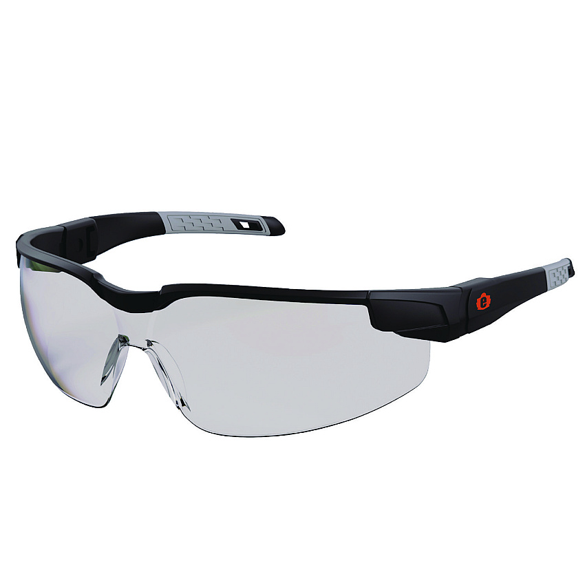 ergodyne Skullerz DELLENGER Anti-Scratch/Enhanced Anti-Fog Safety Glasses with Adjustable Temples, Black Frame, Polycarbonate Lens (EGO50068)