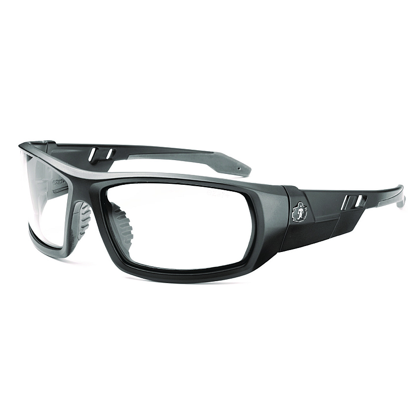 ergodyne Skullerz ODIN Anti-Scratch and Enhanced Anti-Fog Safety Glasses, Black Nylon Impact Frame, Clear Polycarbonate Lens (EGO50405)