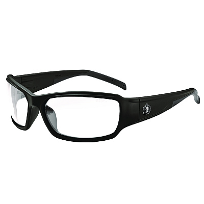 ergodyne Skullerz THOR Anti-Scratch and Enhanced Anti-Fog Safety Glasses, Black Nylon Impact Frame, Clear Polycarbonate Lens (EGO51005)