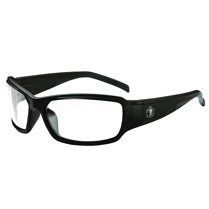 ergodyne Skullerz THOR Anti-Scratch and Enhanced Anti-Fog Safety Glasses, Black Nylon Impact Frame, Clear Polycarbonate Lens (EGO51005)