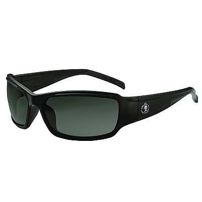 ergodyne Skullerz THOR Anti-Scratch and Enhanced Anti-Fog Safety Glasses, Black Nylon Impact Frame, Smoke Polycarbonate Lens (EGO51035)