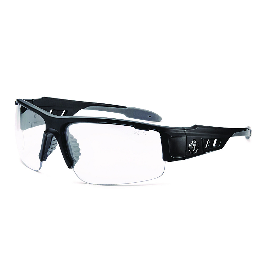 ergodyne Skullerz DAGR Anti-Scratch and Enhanced Anti-Fog Safety Glasses, Black Nylon Impact Frame, Clear Polycarbonate Lens (EGO52005)