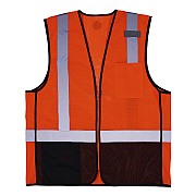 ergodyne GloWear 8210Z Hi-Vis Class 2 Mesh Vest, 4X-Large to 5X-Large, Orange (EGO23029)