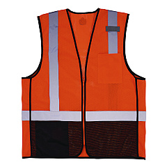 ergodyne GloWear 8210Z Hi-Vis Class 2 Mesh Vest, 4X-Large to 5X-Large, Orange (EGO23029)