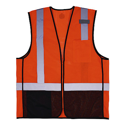 ergodyne GloWear 8210Z Hi-Vis Class 2 Mesh Vest, 4X-Large to 5X-Large, Orange (EGO23029)