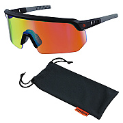 ergodyne Skullerz AEGIR Anti-Scratch Enhanced Anti-Fog Safety Glasses, Black Nylon Impact Frame, Orange Mirror Polycarbonate Lens (EGO55010)