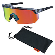 ergodyne Skullerz AEGIR Safety Glasses, Mirrored Lenses, Clear Smoke Nylon Impact Frame, Orange Mirror Polycarbonate Lens (EGO55013)