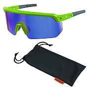 ergodyne Skullerz AEGIR Anti-Scratch/Anti-Fog Safety Glasses, Lime Nylon Impact Frame, Blue Mirror Polycarbonate Lens (EGO55018)