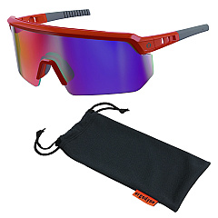ergodyne Skullerz AEGIR Safety Glasses, Mirrored Lenses, Orange Nylon Impact Frame, Purple Mirror Polycarbonate Lens (EGO55019)