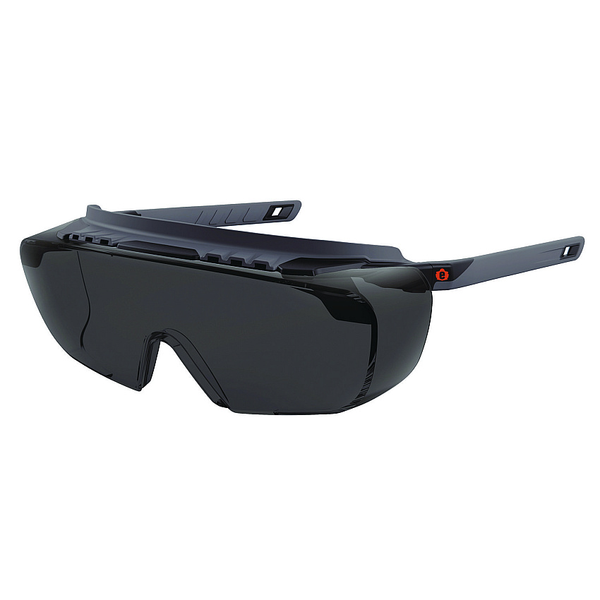 ergodyne Skullerz OSMIN Anti-Scratch/Anti-Fog Safety Glasses, Matte Black Polycarbonate Frame, Smoke Polycarbonate Lens (EGO55106)