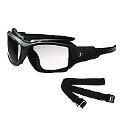ergodyne Skullerz LOKI Anti-Scratch/Anti-Fog Convertible Safety Spoggles with Strap, Matte Black Frame, Clear Polycarbonate Lens (EGO56005)