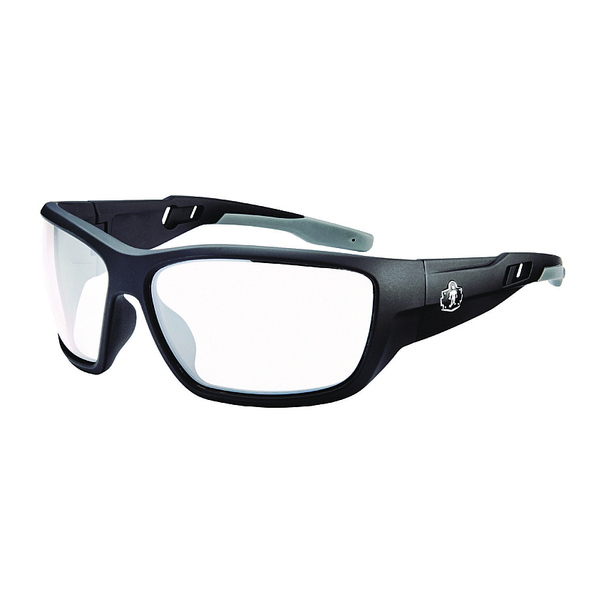 ergodyne Skullerz BALDR Anti-Scratch/Anti-Fog Safety Glasses, Matte Black Nylon Impact Frame, Clear Polycarbonate Lens (EGO57005)