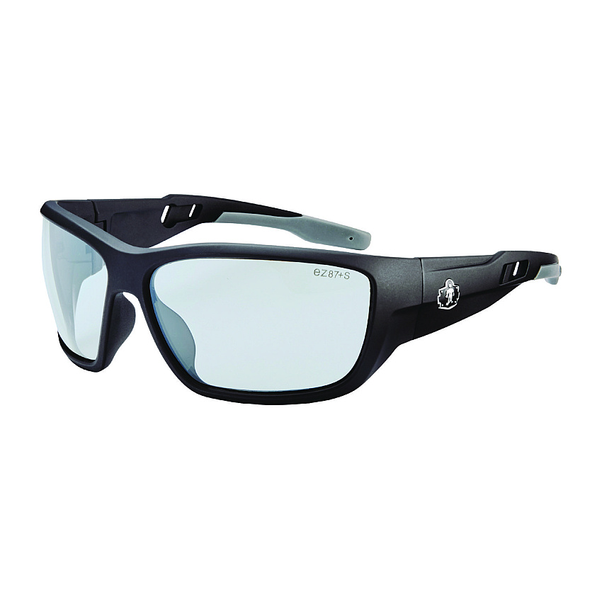 ergodyne Skullerz BALDR Anti-Scratch/Anti-Fog Safety Glasses, Matte Black Nylon Impact Frame, Indoor/Outdoor Polycarbonate Lens (EGO57085)