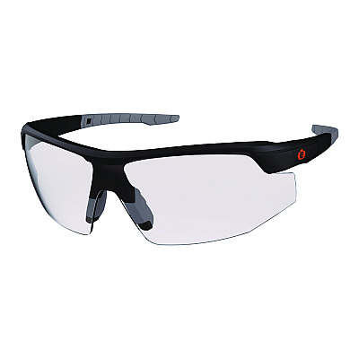 ergodyne Skullerz SKOLL Anti-Scratch/Anti-Fog Safety Glasses, Matte Black Nylon Impact Frame, Clear Polycarbonate Lens (EGO59005)