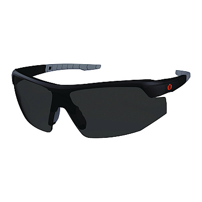 ergodyne Skullerz SKOLL Anti-Scratch/Anti-Fog Safety Glasses, Matte Black Nylon Impact Frame, Smoke Polycarbonate Lens (EGO59035)