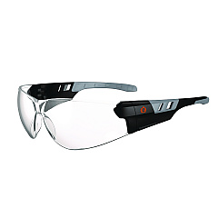 ergodyne Skullerz SAGA Anti-Scratch/Enhanced Anti-Fog Safety Glasses, Matte Black Frameless, Clear Polycarbonate Lens (EGO59105)