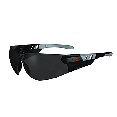 ergodyne Skullerz SAGA Anti-Scratch/Enhanced Anti-Fog Safety Glasses, Matte Black Frameless, Smoke Polycarbonate Lens (EGO59135)