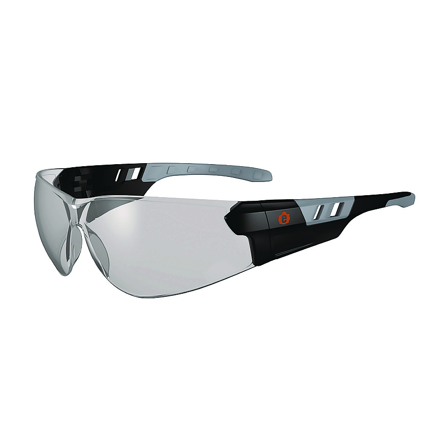 ergodyne Skullerz SAGA Anti-Scratch/Anti-Fog Safety Glasses, Matte Black Frameless, Indoor/Outdoor Polycarbonate Lens (EGO59185)