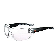 ergodyne Skullerz VALI Anti-Scratch/Enhanced Anti-Fog Safety Glasses, Matte Black Frameless, Clear Polycarbonate Lens (EGO59205)