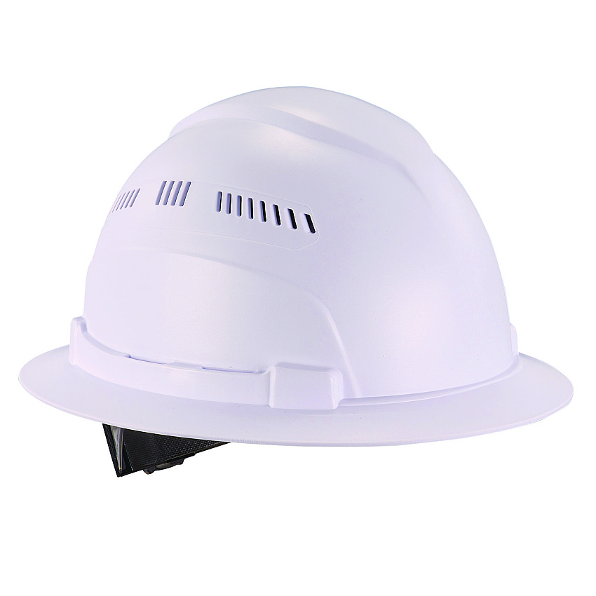 ergodyne Skullerz 8968 Class C Lightweight Full Brim Hard Hat, Adjustable Venting, 6-Point Rachet Suspension, White (EGO60227)