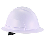ergodyne Skullerz 8969 Class E Lightweight Full Brim Hard Hat, 6-Point Rachet Suspension, White (EGO60229)