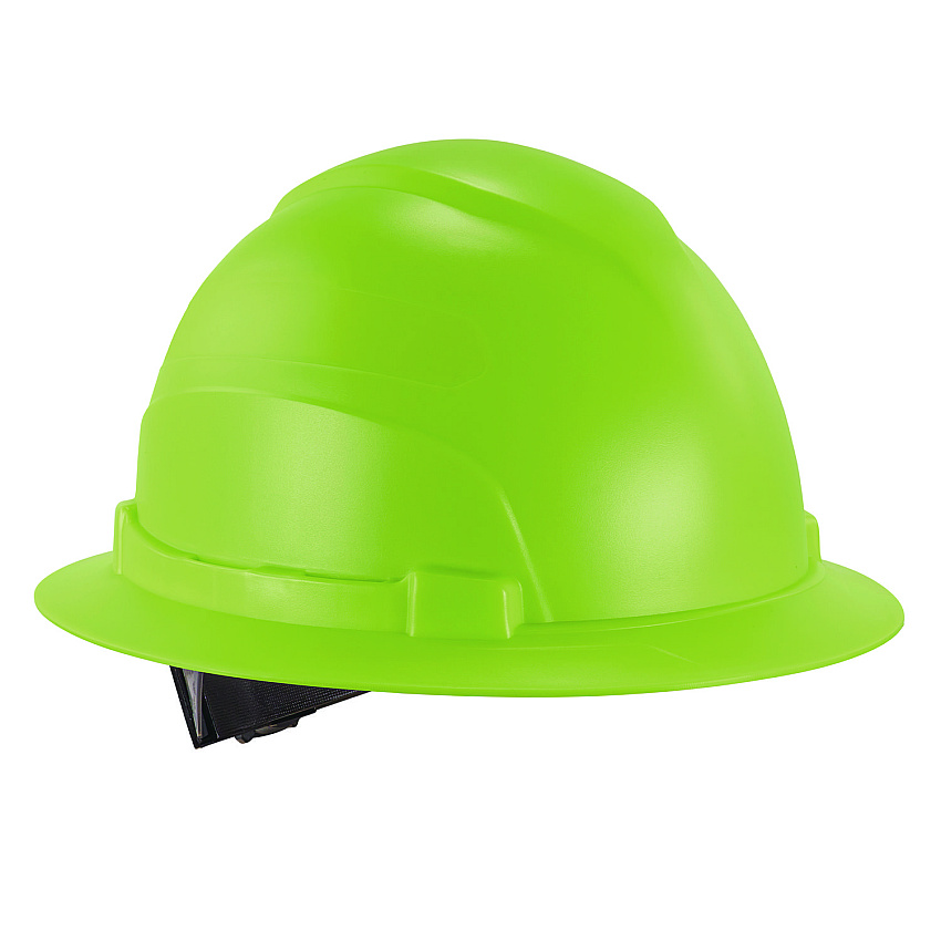 ergodyne Skullerz 8969 Class E Lightweight Full Brim Hard Hat, 6-Point Rachet Suspension, Lime (EGO60232)