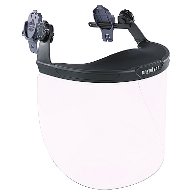 ergodyne Skullerz 8995 Anti-Scratch and Anti-Fog Hard Hat Face Shield with Adapter for Full Brim, Clear Lens (EGO60245)
