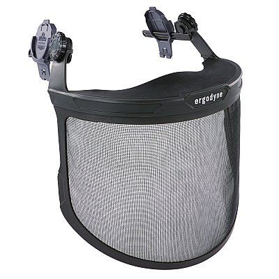 ergodyne Skullerz 8989 Mesh Face Shield with Adapter for Hard Hat and Safety Helmet, Gray (EGO60247)