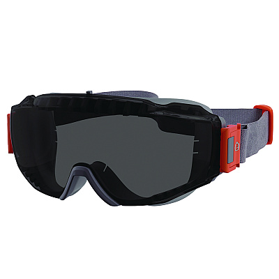 ergodyne Skullerz MODI OTG Anti-Scratch and Enhanced Anti-Fog Safety Goggles with Neoprene Strap, Smoke Lens (EGO60303)