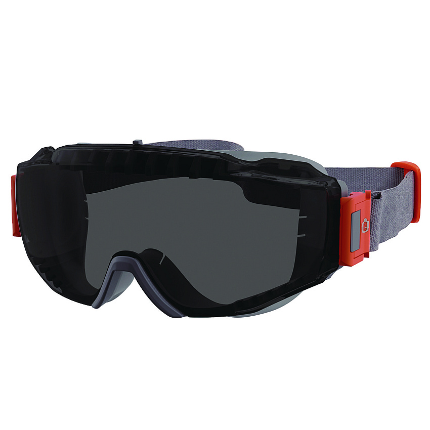 ergodyne Skullerz MODI OTG Anti-Scratch and Enhanced Anti-Fog Safety Goggles with Neoprene Strap, Smoke Lens (EGO60303)