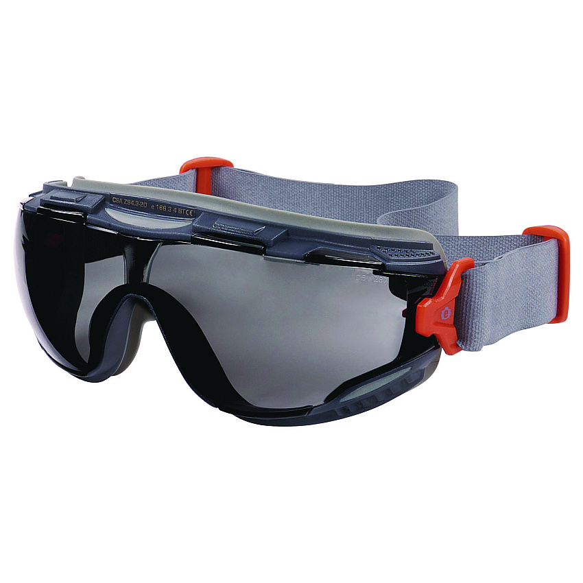 ergodyne Skullerz ARKYN Anti-Scratch and Enhanced Anti-Fog Safety Goggles with Neoprene Strap, Smoke (EGO60311)
