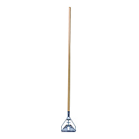Boardwalk Quick Change Metal Head Mop Handle for No. 20 and Up Heads, 62" Wood Handle (BWK605)