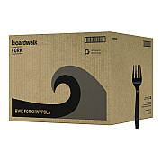 Boardwalk Heavyweight Polypropylene Cutlery, Fork, Black, 1000/Carton (BWKFORKHWPPBLA)