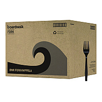 Boardwalk Heavyweight Polypropylene Cutlery, Fork, Black, 1000/Carton (BWKFORKHWPPBLA)
