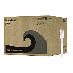 Boardwalk Heavyweight Polypropylene Cutlery, Fork, White, 1000/Carton (BWKFORKHWPPWH)