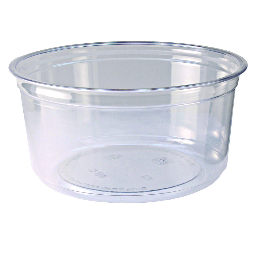 Fabri-Kal Recycleware Round Deli Container, 12 oz, 4.6" Diameter x 2.3" h, Clear, Plastic, 500/Carton (FABRD12)
