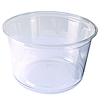 Fabri-Kal Recycleware Round Deli Container, 16 oz, 4.6" Diameter x 3" h, Clear, Plastic, 500/Carton (FABRD16)