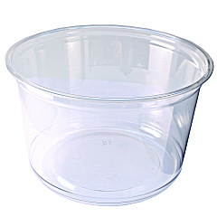 Fabri-Kal Recycleware Round Deli Container, 16 oz, 4.6" Diameter x 3" h, Clear, Plastic, 500/Carton (FABRD16)