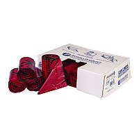 Inteplast Group Institutional Low-Density Can Liners, Infectious Waste Biohazard, 10 gal, 1.3 mil, 24 x 23, Red, Interleaved, 25/RL, 10 RL/CT (IBSSL2423R)