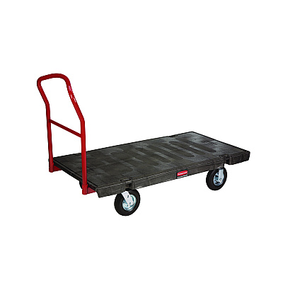 Rubbermaid Commercial Heavy-Duty Platform Truck Cart, 1,200 lb Capacity, 24 x 48 Platform, Black (RCP443610BLA)