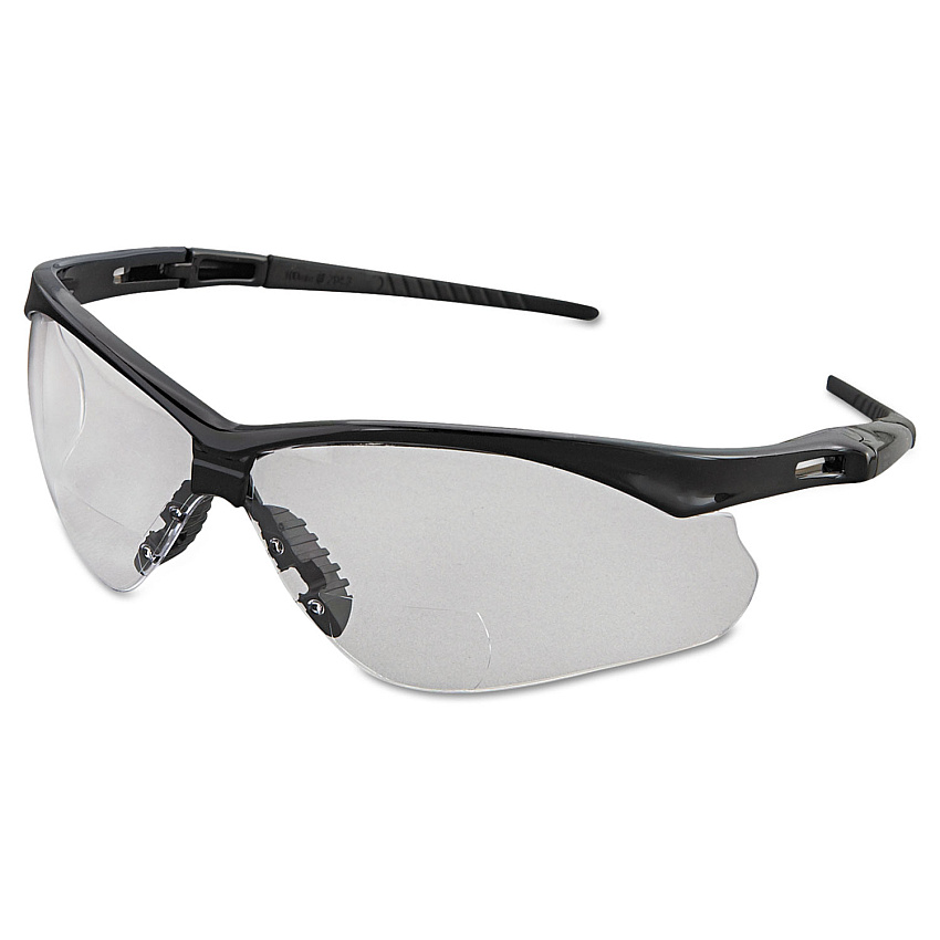 KleenGuard V60 Nemesis Rx Reader Safety Glasses, Black Frame, Clear Lens, +2.0 Diopter Strength (KCC28624)