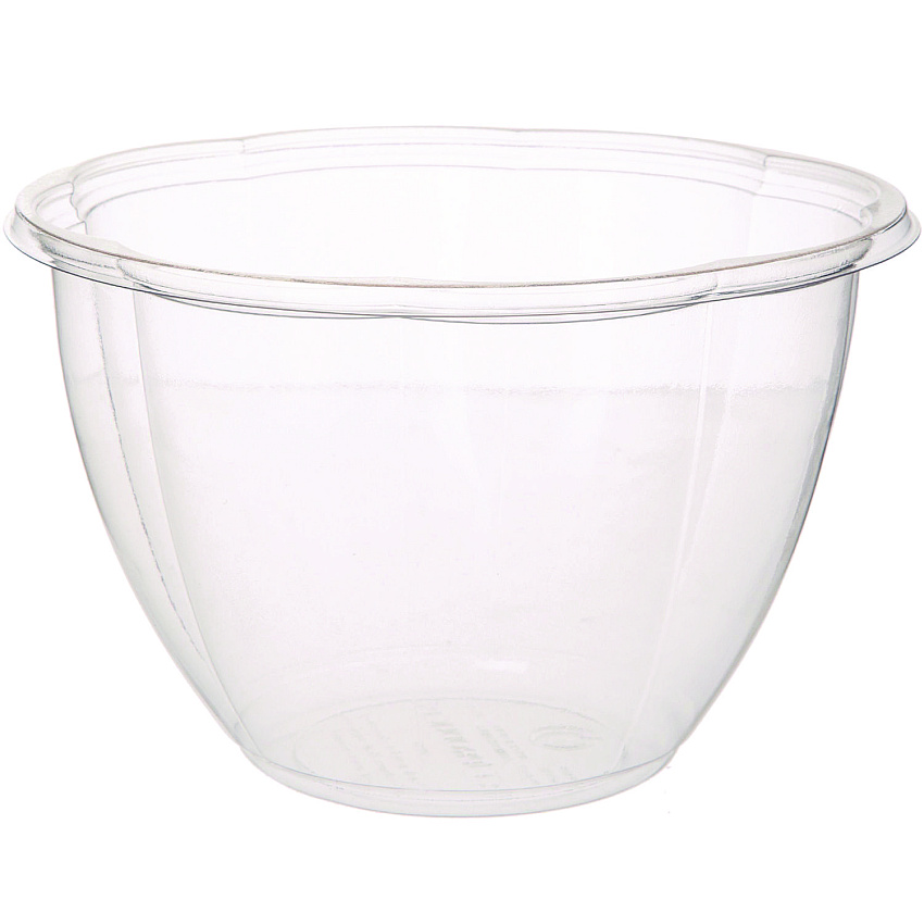Eco-Products Salad Bowls, 48 oz, 6.69" Diameter x 4.38"h, Clear, Plastic, 300/Carton (ECOEPSB48BASE)