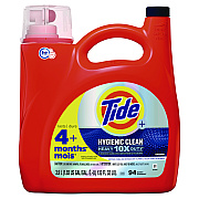 Tide Hygienic Clean Heavy 10x Duty Liquid Laundry Detergent, Original Scent, 132 oz Pour Bottle, 4/Carton (PGC12216)