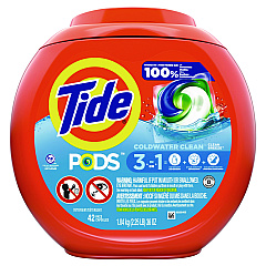 Tide PODS Laundry Detergent, Clean Breeze, 36 oz Tub, 42 Pacs/Tub (PGC00998EA)